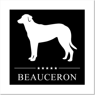 Beauceron Dog White Silhouette Posters and Art